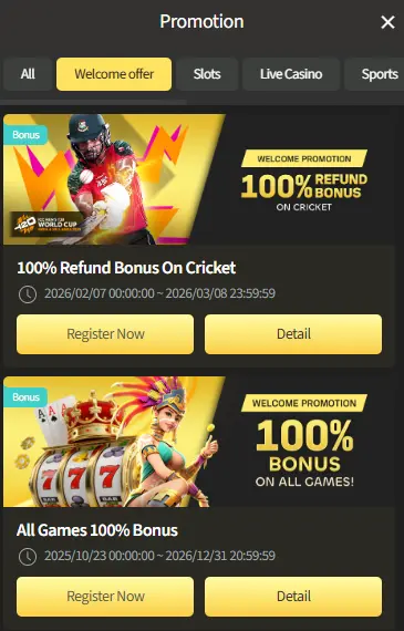Welcome Bonuses
